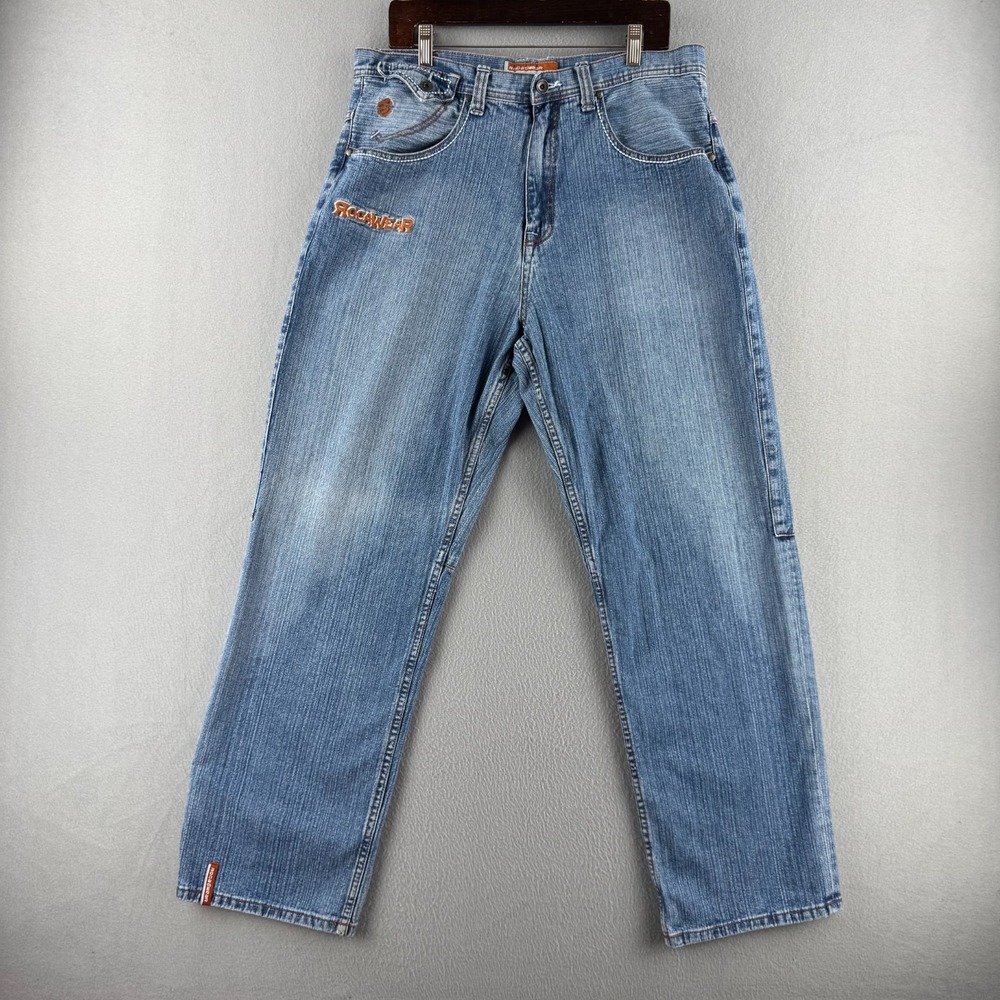 Vintage Roca Wear Jeans Mens 36x34 (Fits 35x32) Baggy Y2K Denim